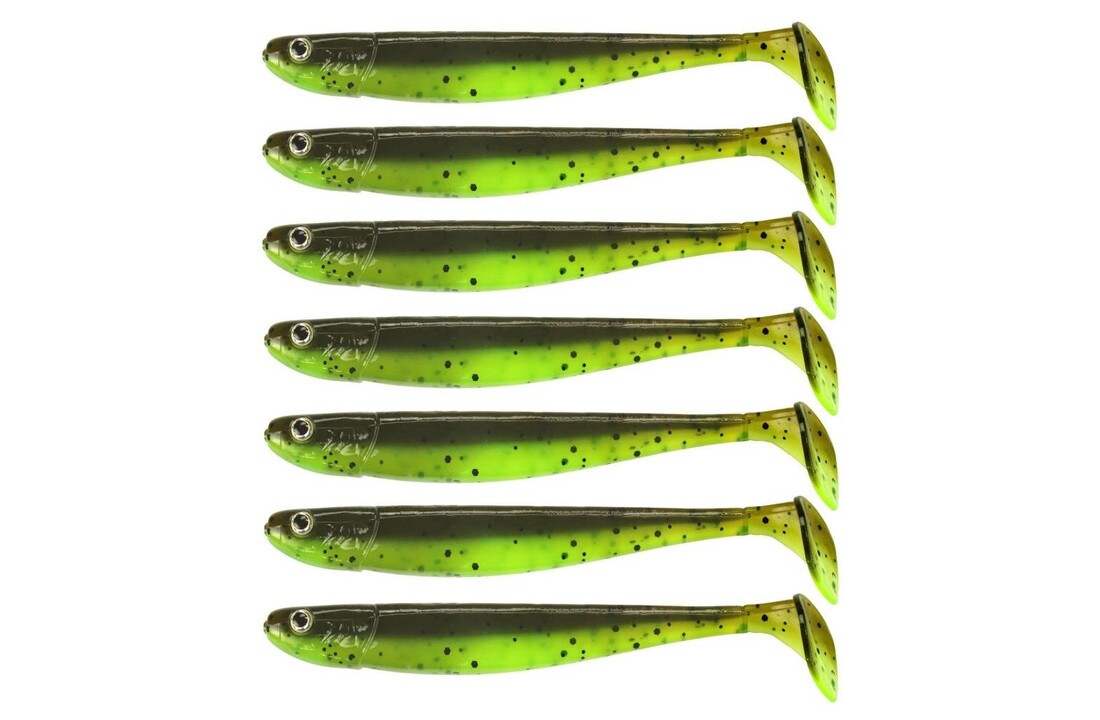 JIG 'N' SWIM SHAD 7.5 CM CHARTREUSE BROWNIE UV P/9