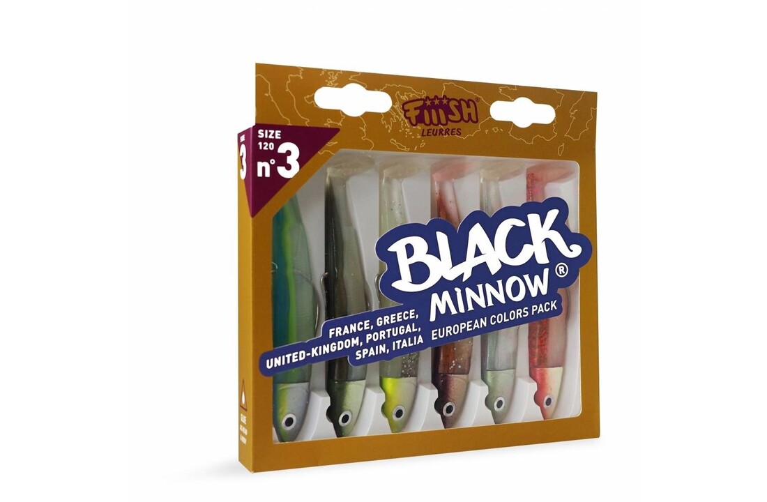 BLACK MINNOW COMBO OFF SHORE EUROPEAN 6 COLORS PACK