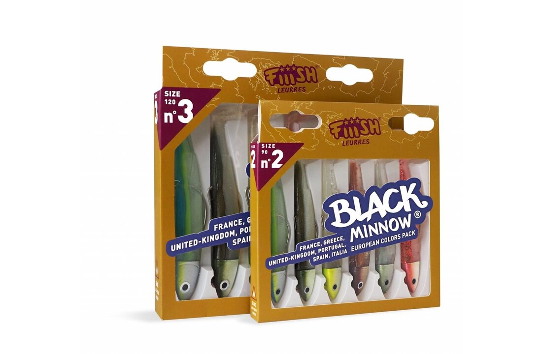 BLACK MINNOW COMBO OFF SHORE EUROPEAN 6 COLORS PACK