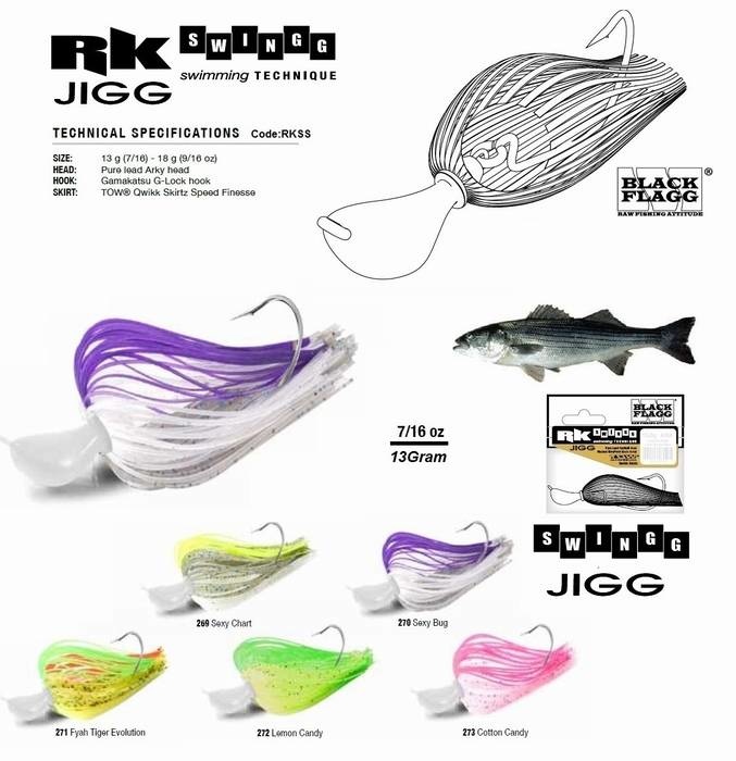 RK SWING JIGG SWIMMING 13 GRAM LEMON CHART