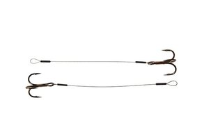 TREBLE HOOK STINGERS STEEL LEADER 1X7 SURFSTRAND 13KG 8CM #4 P/2