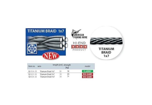 TITANIUM BRAID 1X7 CLASSIC LEADER 14KG 30CM