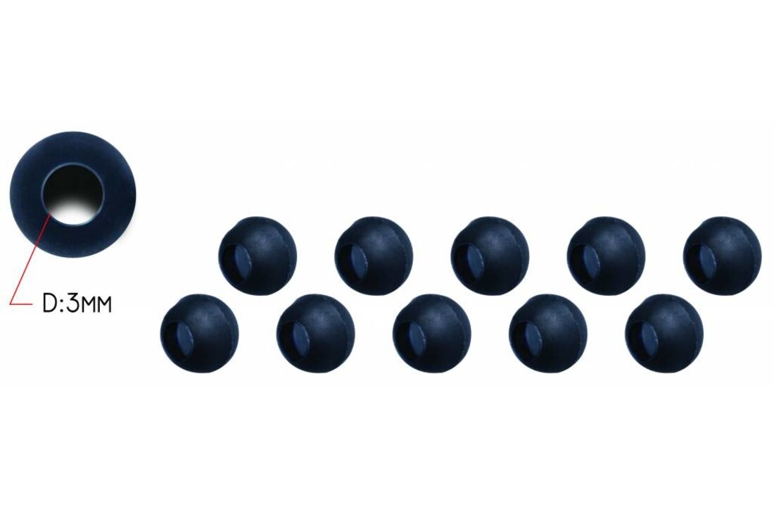 RIG SOLUTIONS TUNGSTEN BEADS FOR RIG SOLUTIONS HELI-CHOD RUBBERS DARK GREY P/10