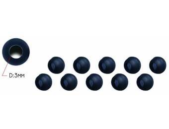 RIG SOLUTIONS TUNGSTEN BEADS FOR RIG SOLUTIONS HELI-CHOD RUBBERS DARK GREY P/10