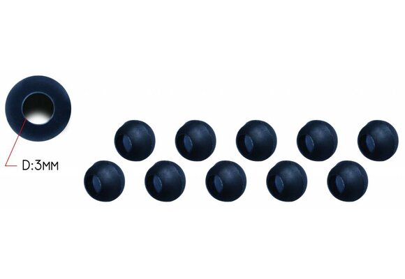 RIG SOLUTIONS TUNGSTEN BEADS FOR RIG SOLUTIONS HELI-CHOD RUBBERS DARK GREY P/10