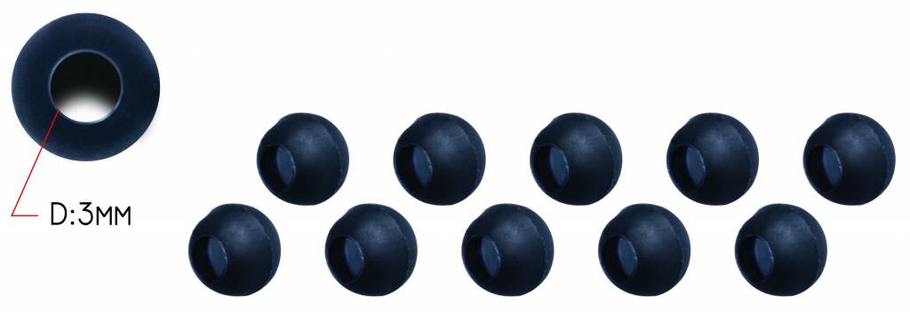 RIG SOLUTIONS TUNGSTEN BEADS FOR RIG SOLUTIONS HELI-CHOD RUBBERS DARK GREY P/10