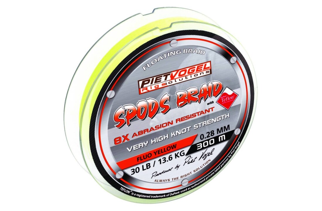RIG SOLUTIONS SPODS BRAID 0.20MM FLUO YELLOW 30 LB 300M