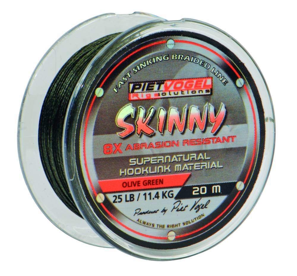 RIG SOLUTIONS SKINNY SUPERNATURAL HOOKLINK MATERIAL 25 LB OLIVE GREEN 20M