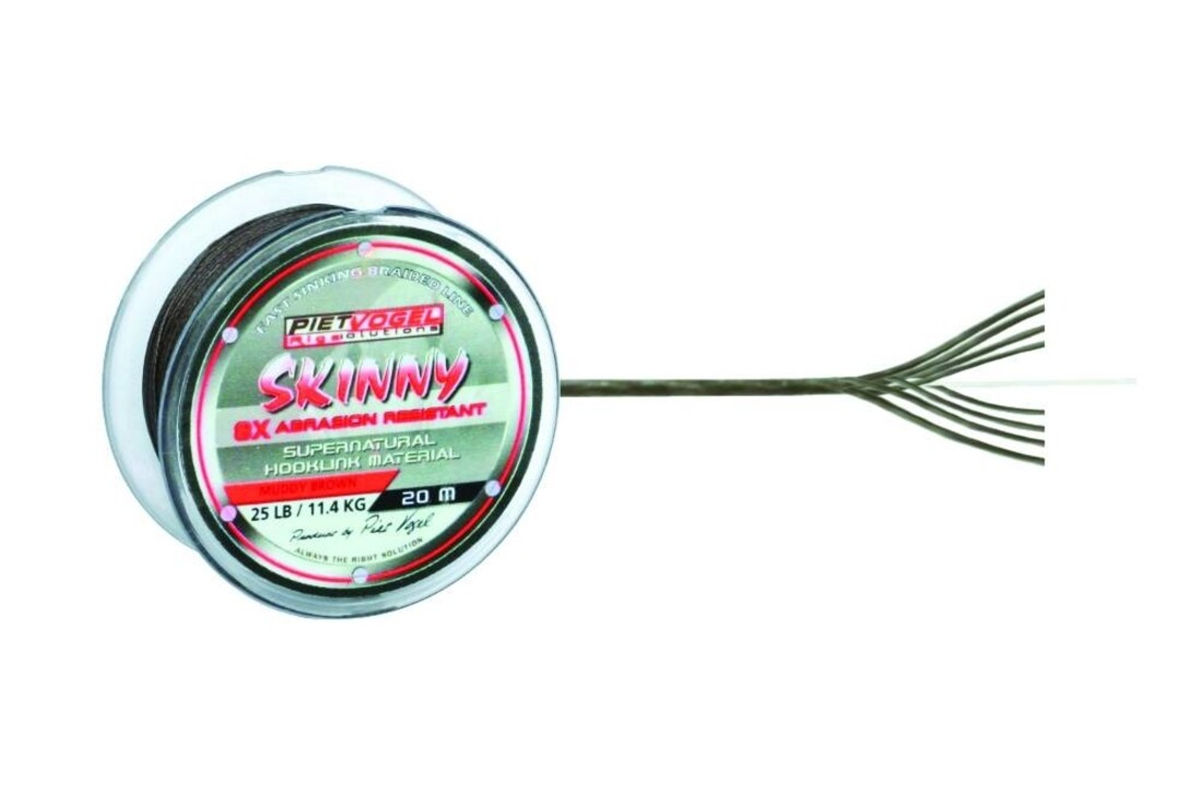 RIG SOLUTIONS SKINNY SUPERNATURAL HOOKLINK MATERIAL 25 LB OLIVE GREEN 20M