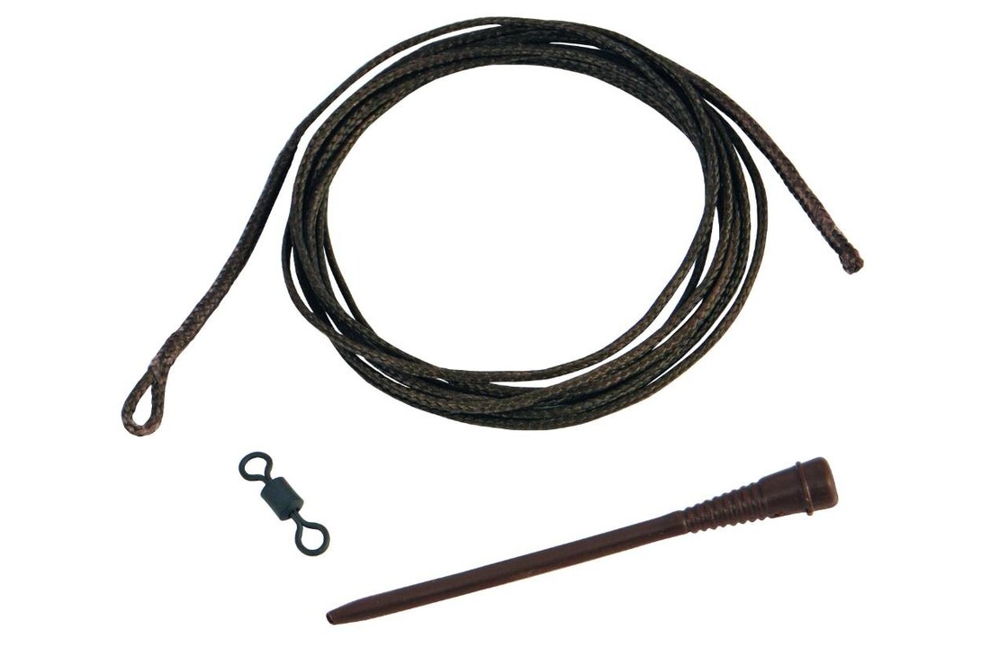 RIG SOLUTIONS PERFECT LEADER SNAG ATTACK SILT 1.40M DOUBLE LOOP WITH SPARE SHOKKA SLEEVE AND SWIVEL #8