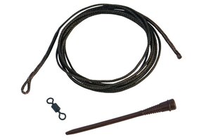 RIG SOLUTIONS PERFECT LEADER SNAG ATTACK SILT 1.40M DOUBLE LOOP WITH SPARE SHOKKA SLEEVE AND SWIVEL #8