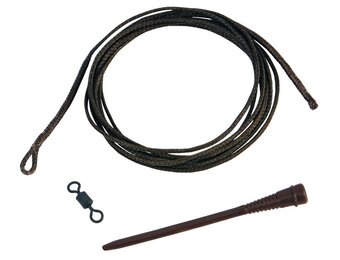 RIG SOLUTIONS PERFECT LEADER SNAG ATTACK SILT 1.40M DOUBLE LOOP WITH SPARE SHOKKA SLEEVE AND SWIVEL #8