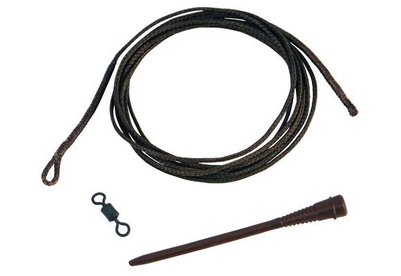 RIG SOLUTIONS PERFECT LEADER SNAG ATTACK SILT 1.40M DOUBLE LOOP WITH SPARE SHOKKA SLEEVE AND SWIVEL #8