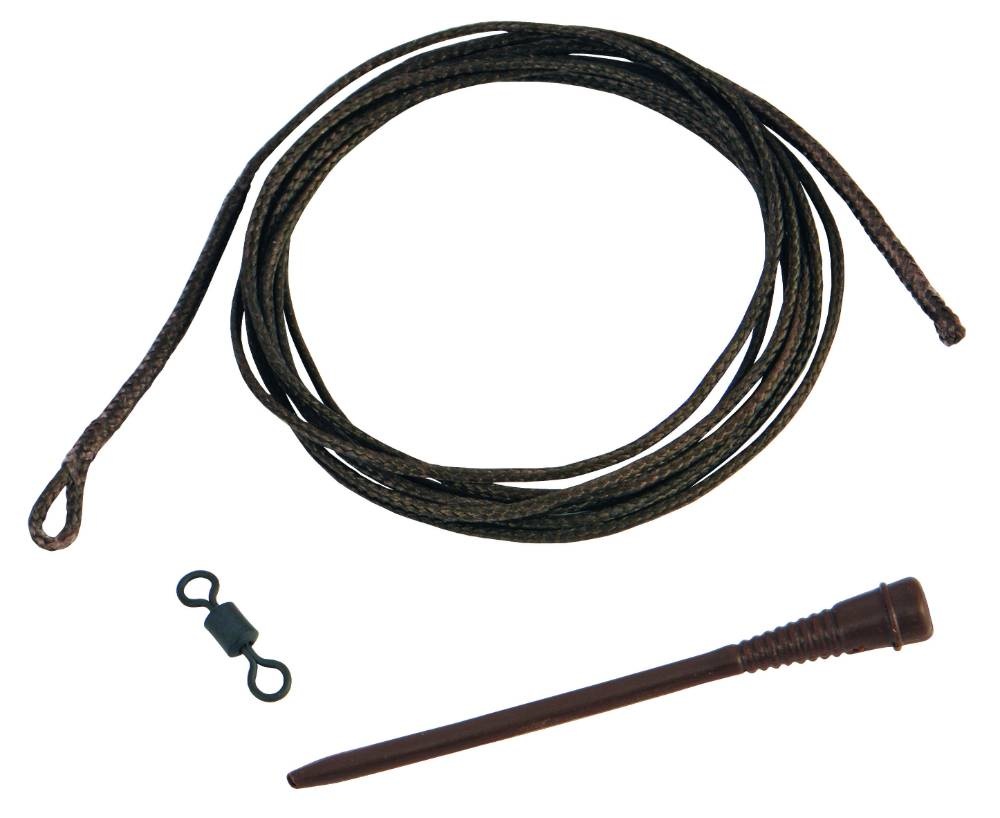 RIG SOLUTIONS PERFECT LEADER SNAG ATTACK SILT 1.40M DOUBLE LOOP WITH SPARE SHOKKA SLEEVE AND SWIVEL #8