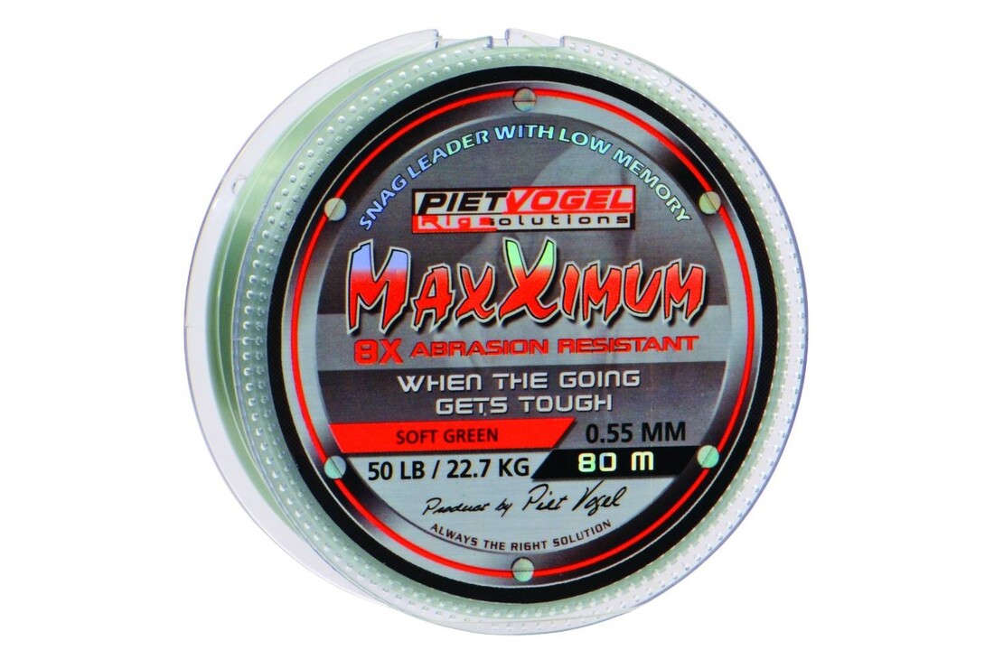 RIG SOLUTIONS MAXXIMUM MONO SNAGLEADER 0.55MM SOFT GREEN 50 LB 80M