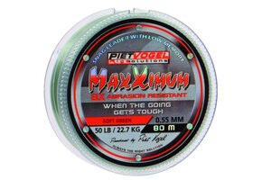 RIG SOLUTIONS MAXXIMUM MONO SNAGLEADER 0.55MM SOFT GREEN 50 LB 80M