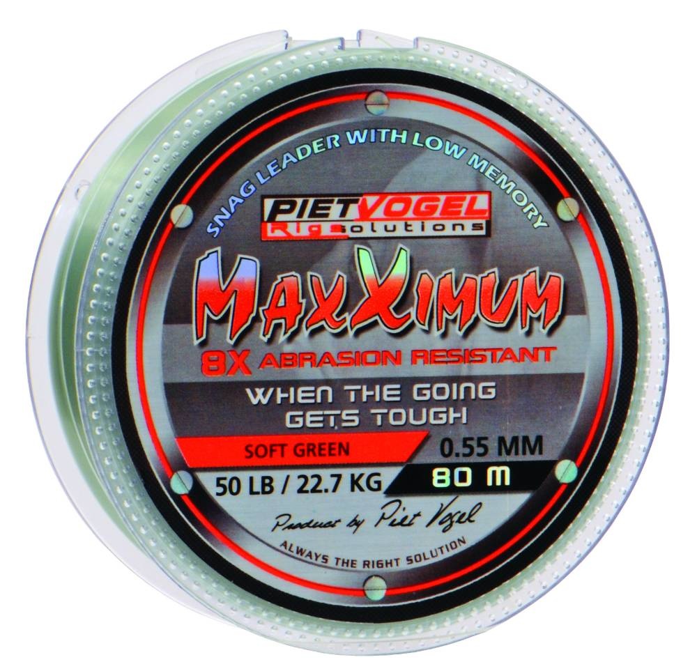 RIG SOLUTIONS MAXXIMUM MONO SNAGLEADER 0.55MM SOFT GREEN 50 LB 80M