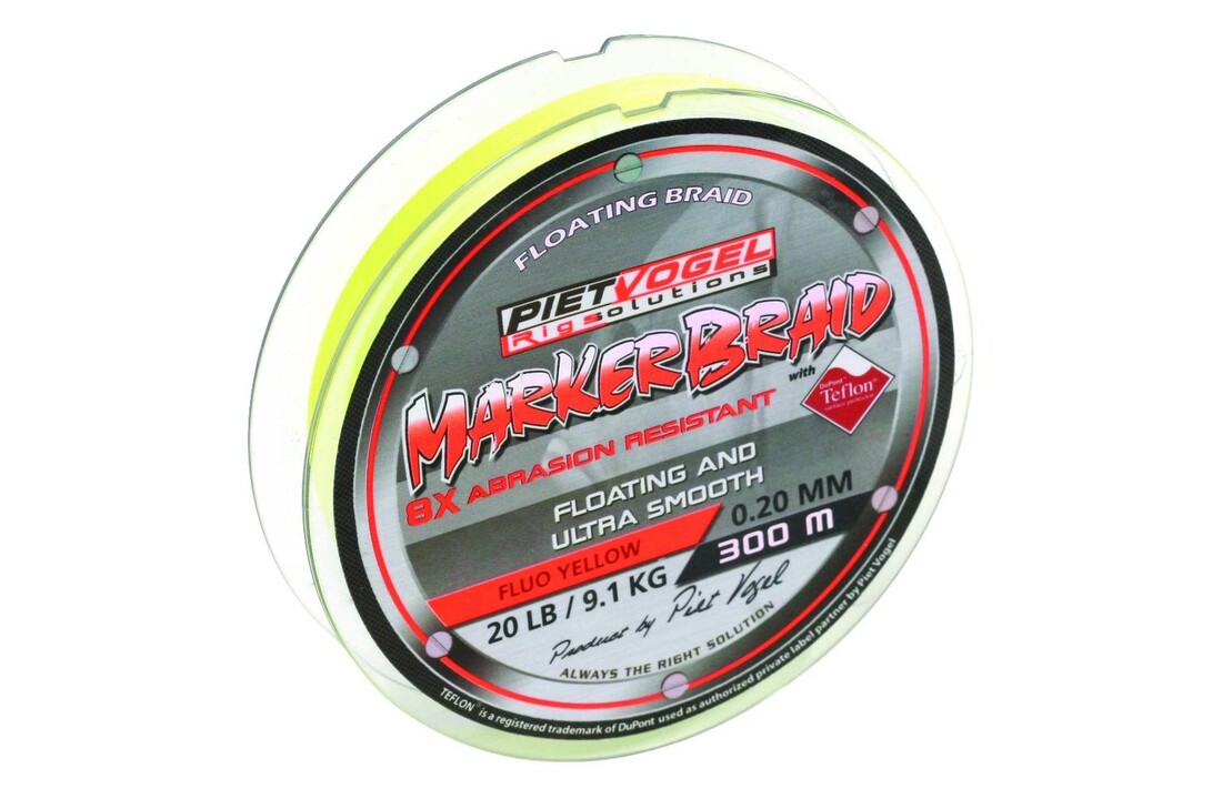 RIG SOLUTIONS MARKERBRAID 0.20MM FLUO YELLOW 20 LB 300M