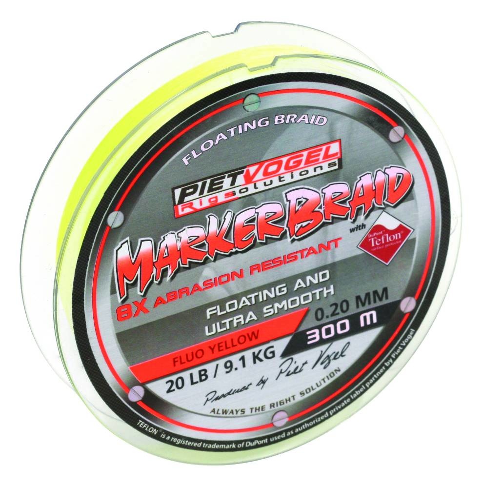 RIG SOLUTIONS MARKERBRAID 0.20MM FLUO YELLOW 20 LB 300M