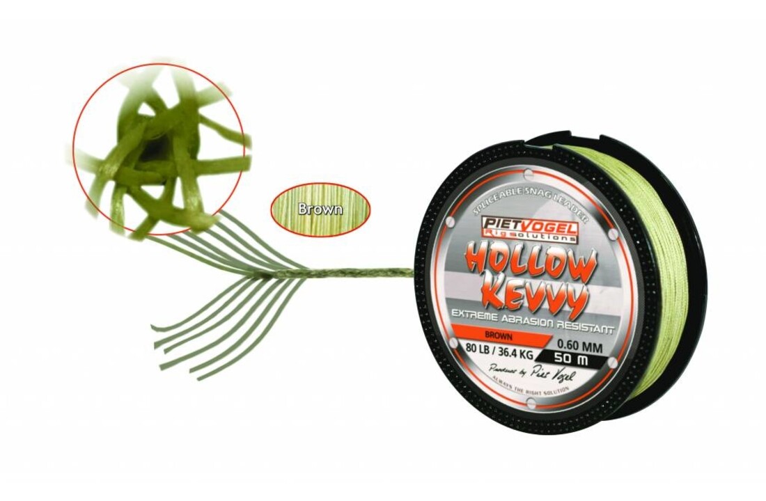 RIG SOLUTIONS HOLLOW KEVVY 0.60MM BROWN 80 LB 50M