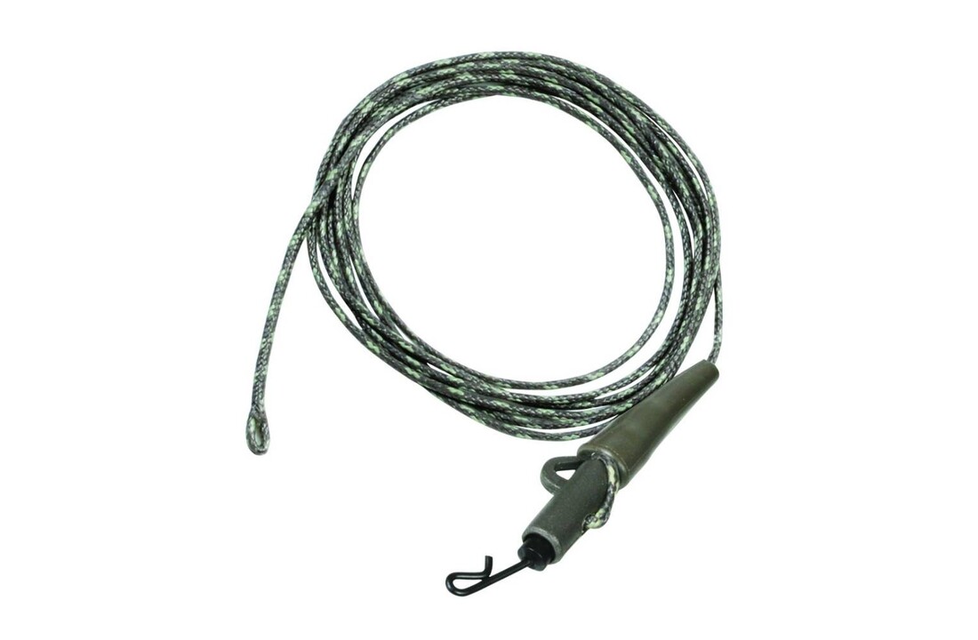 RIG SOLUTIONS FREE-FALL DOUBLE LEADERS WITH FREEDOM LEAD CLIP 40 LB CAMOU BLACK 100 CM