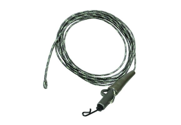 RIG SOLUTIONS FREE-FALL DOUBLE LEADERS WITH FREEDOM LEAD CLIP 40 LB CAMOU BLACK 100 CM