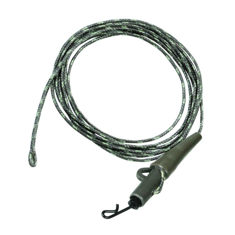RIG SOLUTIONS FREE-FALL DOUBLE LEADERS WITH FREEDOM LEAD CLIP 40 LB CAMOU BLACK 100 CM
