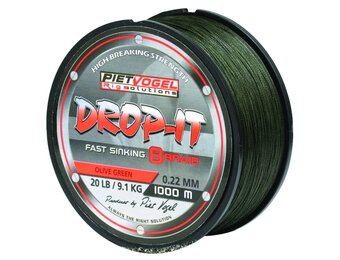 RIG SOLUTIONS DROP-IT FAST SINKING 8 BRAID 0.22MM OLIVE GREEN 20 LB 1000M