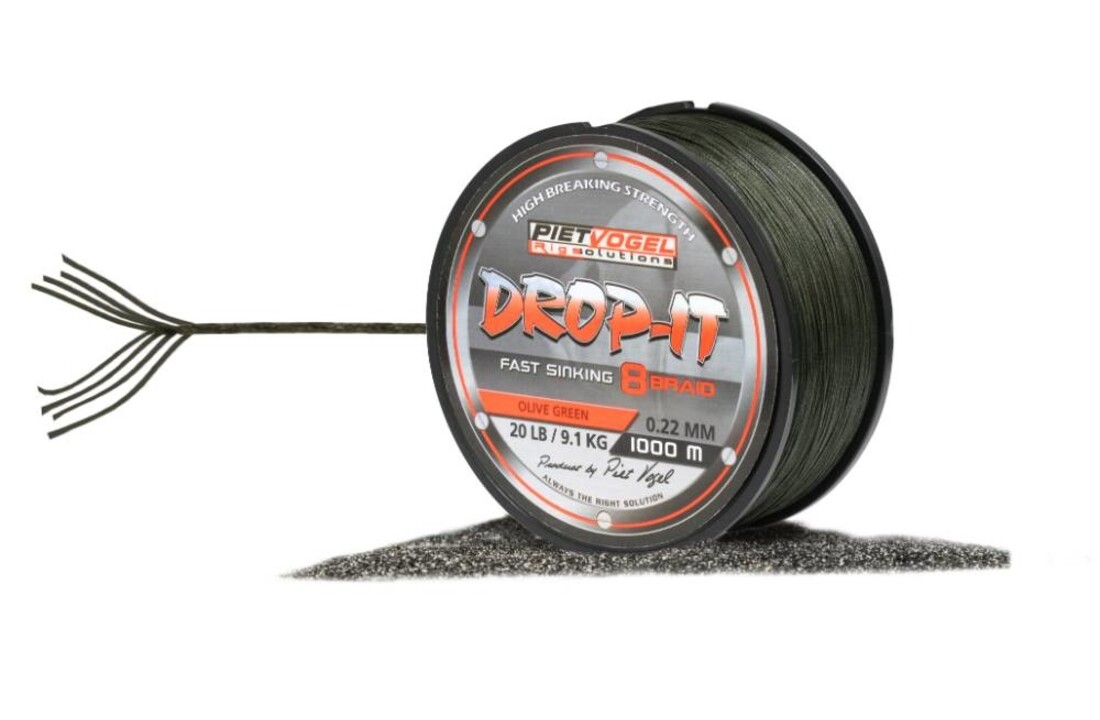 RIG SOLUTIONS DROP-IT FAST SINKING 8 BRAID 0.22MM OLIVE GREEN 20 LB 1000M