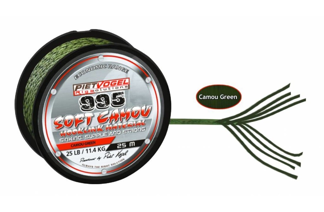 RIG SOLUTIONS 995 SOFT CAMOU 25 LB CAMOU GREEN 25M