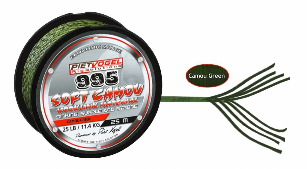 RIG SOLUTIONS 995 SOFT CAMOU 25 LB CAMOU GREEN 25M