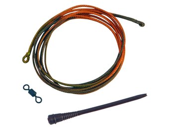 RIG SOLUTIONS SNAG ATTACK CAMOU 1.4M DOUBLE LOOP WITH SPARE SHOKKA SLEEVE AND SWIVEL #8