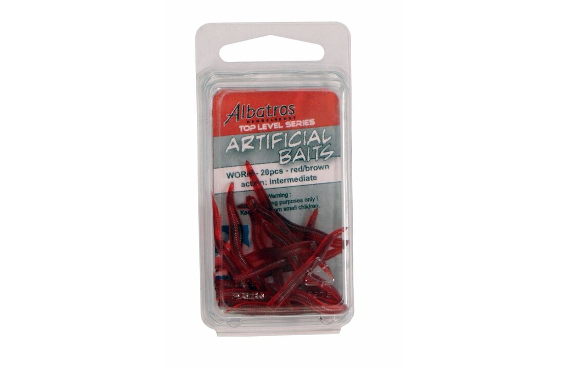 ARTIFICIAL WORM RED / BROWN P/20