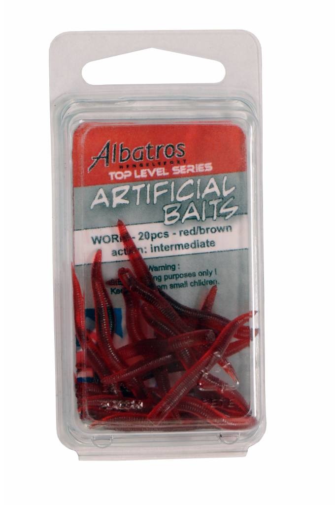 ARTIFICIAL WORM RED / BROWN P/20