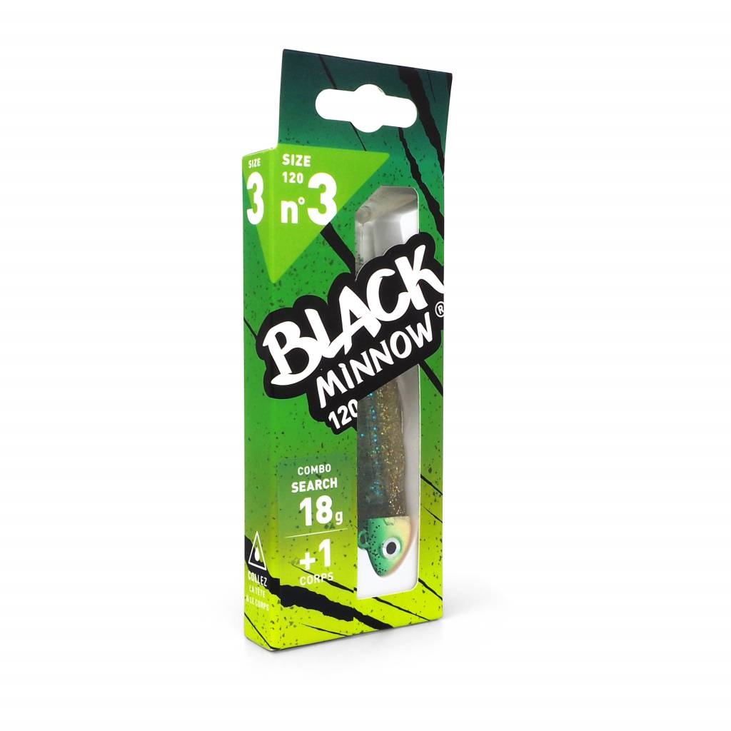 BLACK MINNOW 120 COMBO SHORE 18 GRAM PREDATOR + LURE BODY PREDATOR