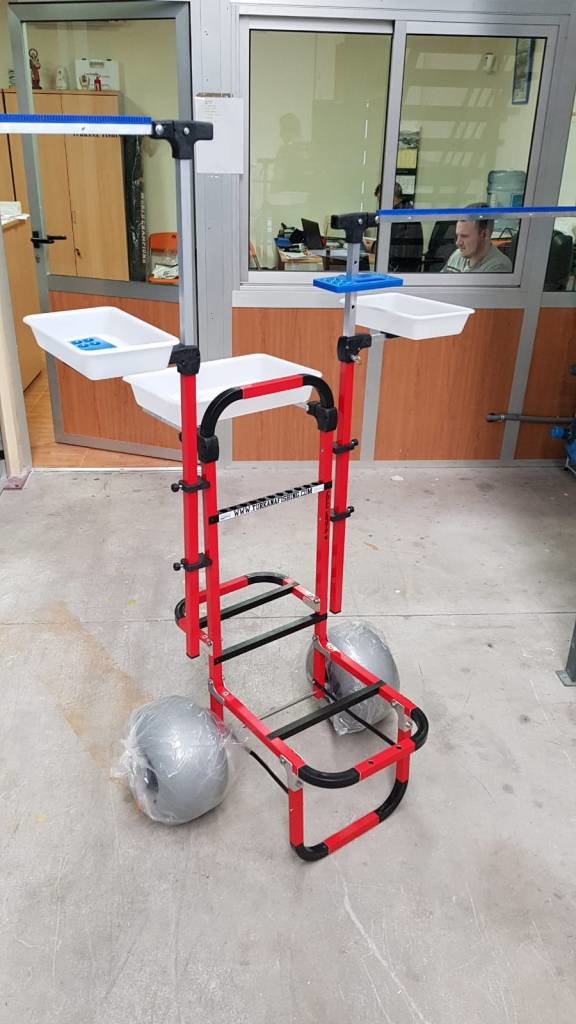 BEACH TROLLY ROOD MET BAKKEN EN 2 ONDERLIJNEN KAMMEN
