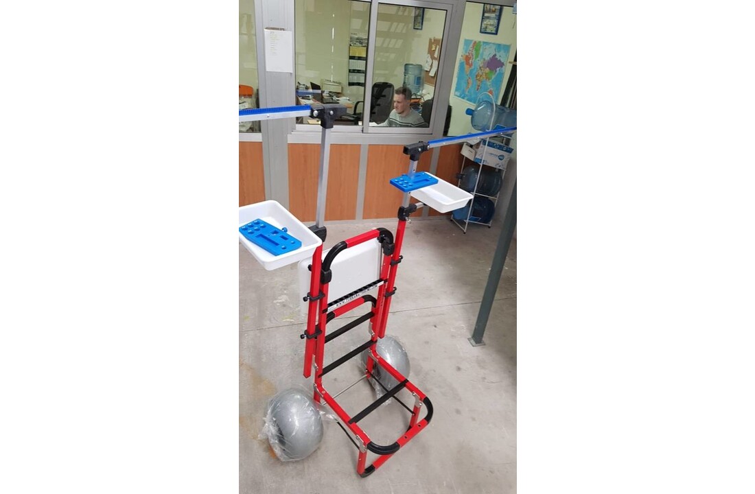 BEACH TROLLY ROOD MET BAKKEN EN 2 ONDERLIJNEN KAMMEN