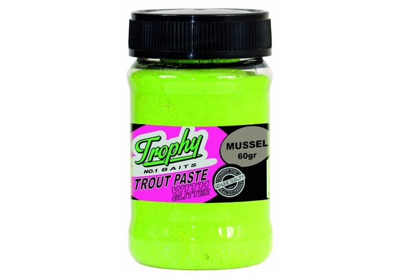 TROPHY NO.1 BAITS TROUT PASTE MUSSEL/CHARTREUSE 60 GRAM