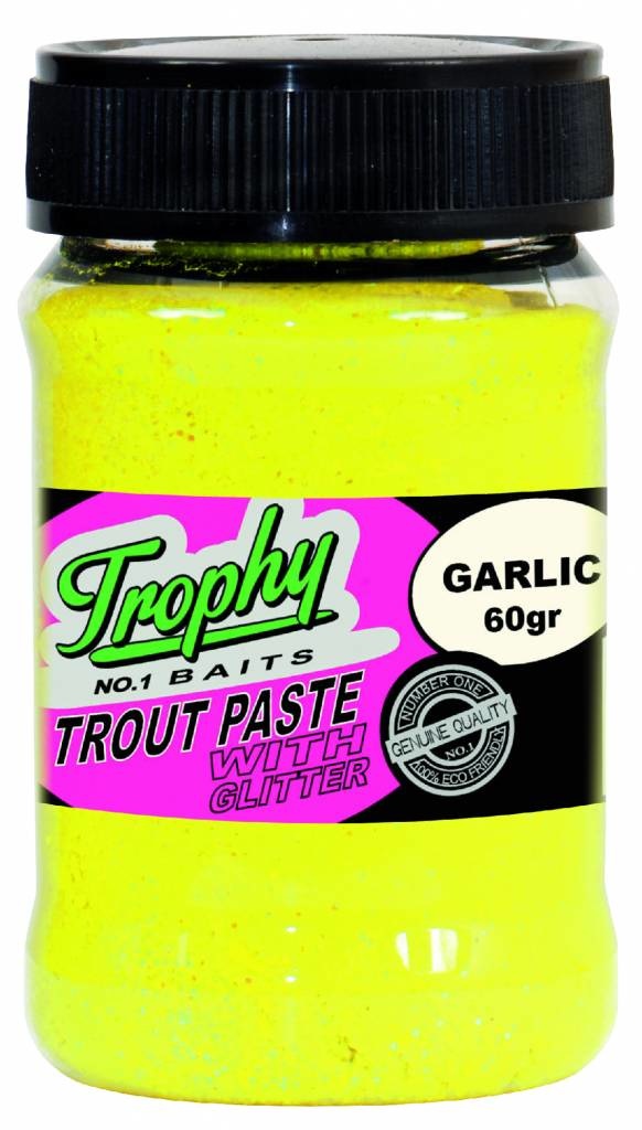 TROPHY NO.1 BAITS TROUT PASTE GARLIC/YELLOW 60 GRAM