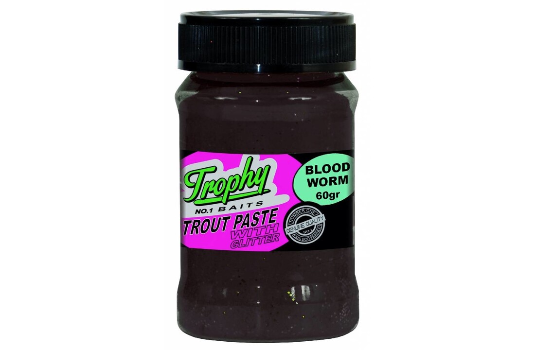TROPHY NO.1 BAITS TROUT PASTE BLOODWORM/BLACK 60 GRAM