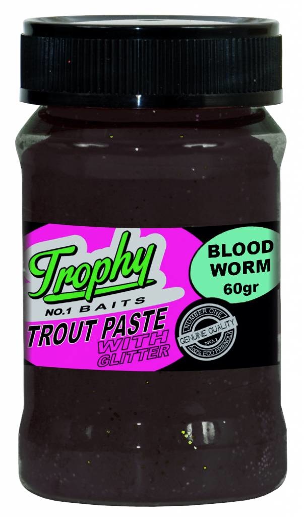TROPHY NO.1 BAITS TROUT PASTE BLOODWORM/BLACK 60 GRAM
