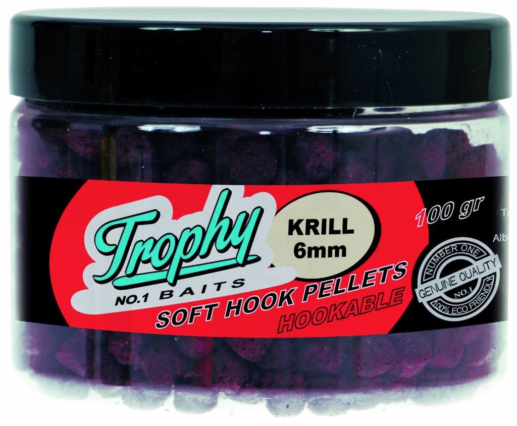 TROPHY NO.1 BAITS SOFT HOOK PELLETS 6MM KRILL 100 GRAM