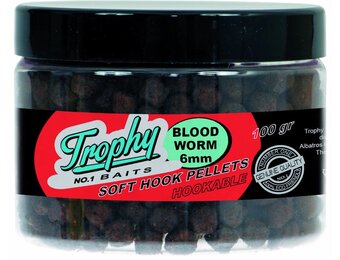TROPHY NO.1 BAITS SOFT HOOK PELLETS 6MM BLOODWORM 100 GRAM