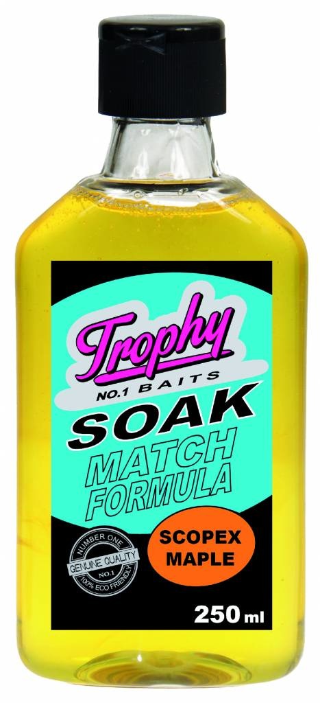 TROPHY NO.1 BAITS SOAK SCOPEX MAPLE 250ML