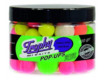 TROPHY NO.1 BAITS POP-UPS 10 & 15MM CHILLI FISH 70 GRAM