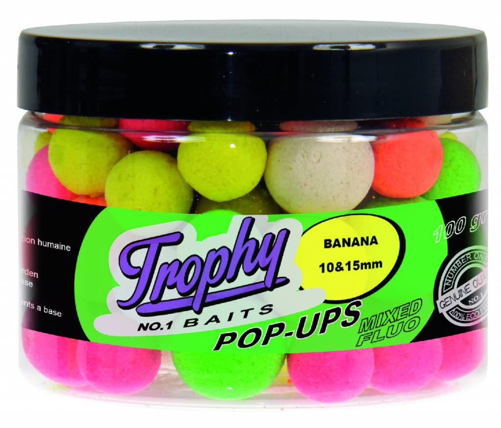 TROPHY NO.1 BAITS POP-UPS 10 & 15MM BANANA 70 GRAM