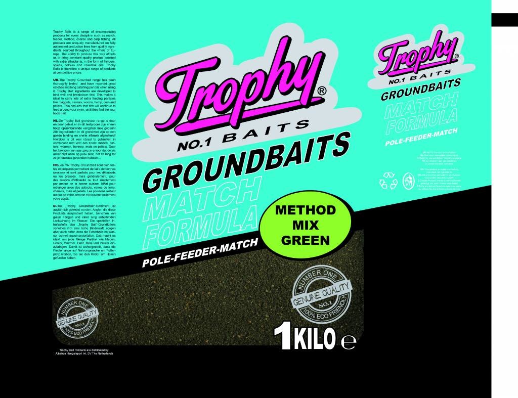 TROPHY NO.1 BAITS METHOD MIX GREEN 1KG