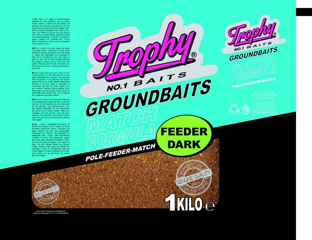 TROPHY NO.1 BAITS GROUNDBAIT FEEDER DARK 1KG