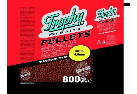 TROPHY NO.1 BAITS RED KRILL 4.5MM PELLETS 800 GRAM