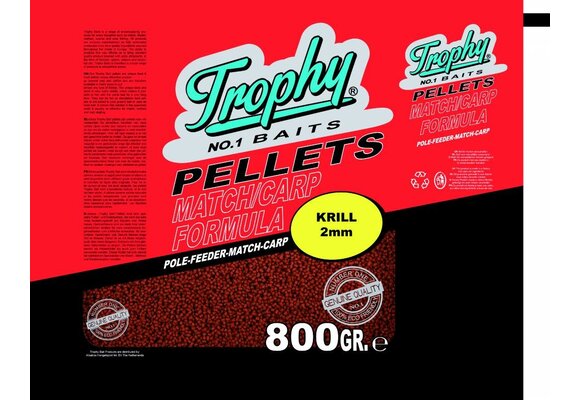 TROPHY NO.1 BAITS RED KRILL 2MM PELLETS 800 GRAM